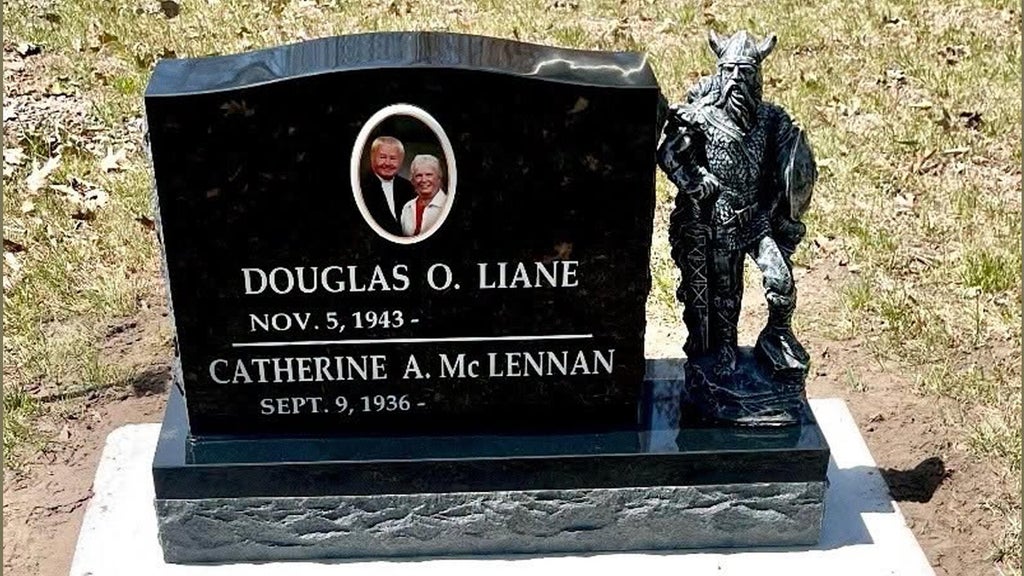 Viking statue stolen from gravestone in cemetery on Lac Mille Lacs, sheriff says — WCCO / CBS Minnesota, Robbinsdale Community news
