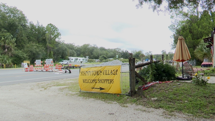 Shantytown Village owner concerned Pellicer Creek bridge construction is impacting business — First Coast News Local, Robbinsdale Business news
