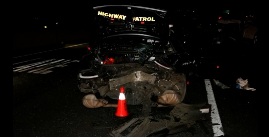 Dashcam: Tesla driver claims he was asleep on self-driving before hitting CHP cruiser, injuring 2 — FOX 9